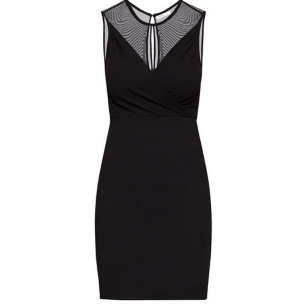 BCBGeneration Black Mesh Detail Mini Dress